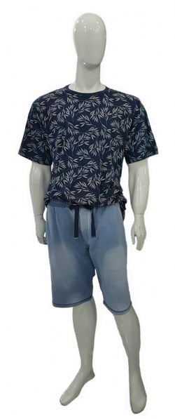 Camiseta Plus Size Floral Ref 02889 / Bermuda Plus Size MoleJeans Ref 02895